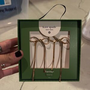 Kate Spade Gold Ribbon Earrings NWT